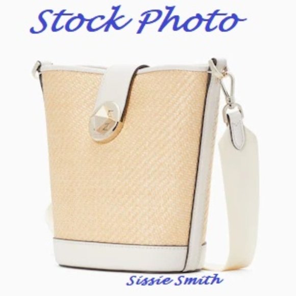 ♠️ Kate Spade ♠️ Mini Audrey Bucket Bag & Wallet in Straw & Leather - Picture 12 of 16